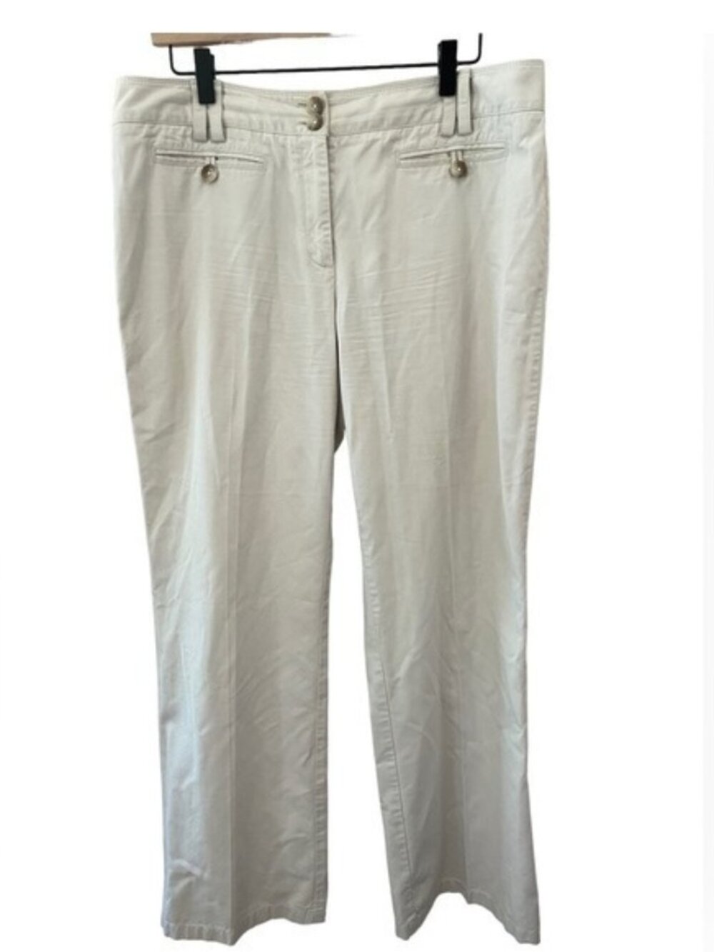 Women’s wide leg khaki career work dress cotton midrise pants